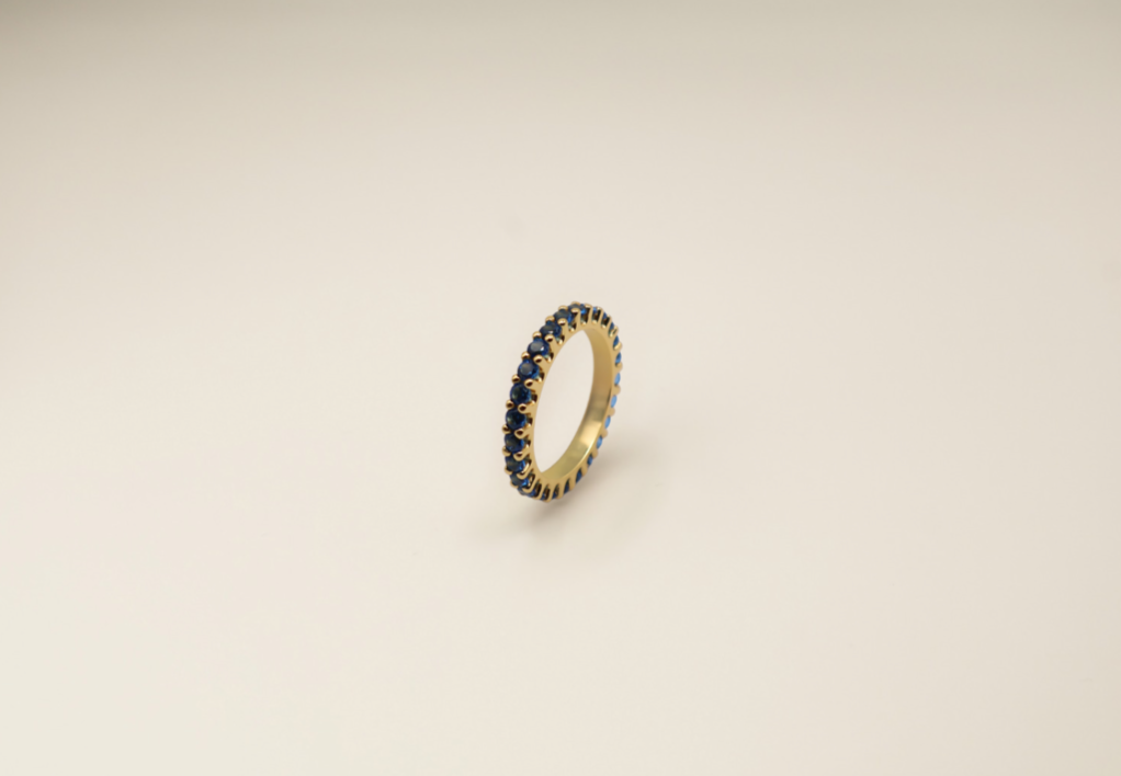 TINA RING BLUE AND GOLD